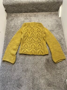 Nema Tiber Paris Yellow chunky knit sweater Women’s Size 8